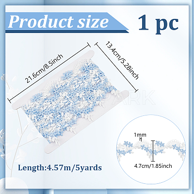 4.75~5 Yards Polyester Embroidery Lace Trim OCOR-FG0001-99B-1