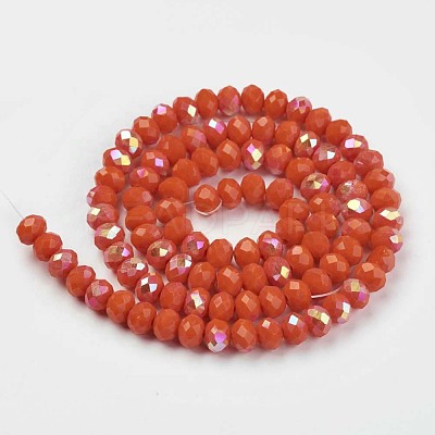 Electroplate Opaque Solid Color Glass Beads Strands EGLA-A034-P4mm-L03-1