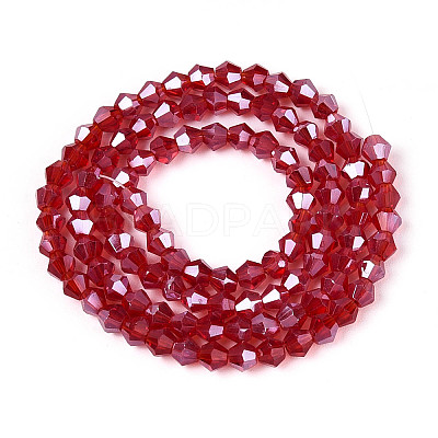 Transparent Electroplate Glass Beads Strands GLAA-F029-3mm-C30-1