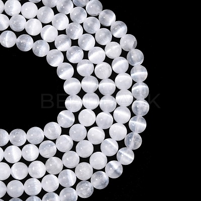 Natural Selenite Beads Strands G-N328-025B-02-1