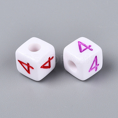 Opaque Acrylic European Large Hole Beads SACR-N020-01A-05-1