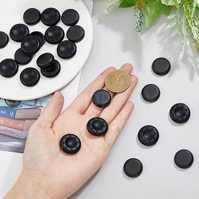 24Pcs 2 Style Silicone with ABS Plastic Replacement Flat Round Thumb Grip Caps SIL-DC0001-19-1