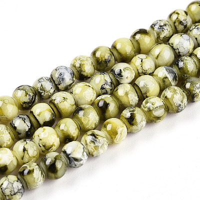 Baking Paint Glass Beads Strands DGLA-N003-4mm-A04-1