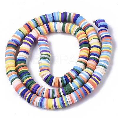 Handmade Polymer Clay Beads Strands X-CLAY-R089-6mm-084-1