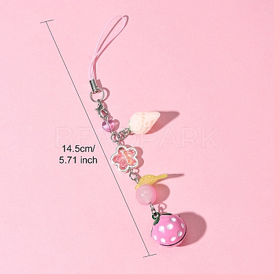 Glass & Resin Mobile Straps HJEW-FS00009-02-1