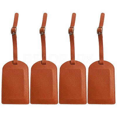CutHollow 4Pcs PU Leather Luggage Tag OFST-CL0001-01B-02-1
