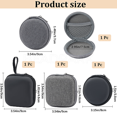 4Pcs 4 Styles Nylon Organizer Storage Zipper Bags FIND-GF0007-74-1