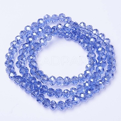 Electroplate Glass Beads Strands X-EGLA-A034-T4mm-A17-1