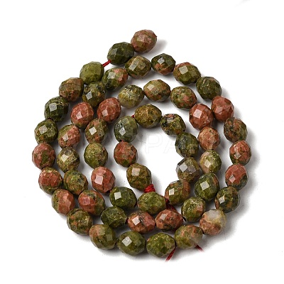 Natural Unakite Beads Strands G-K376-F05-01-1