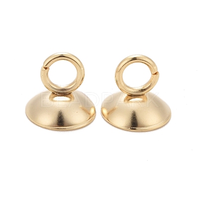 201 Stainless Steel Bead Cap Pendant Bails STAS-L244-27E-G-1