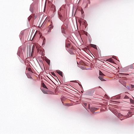 Old Rose Glass Bicone Beads Strands X-GLAA-S026-6mm-05-1