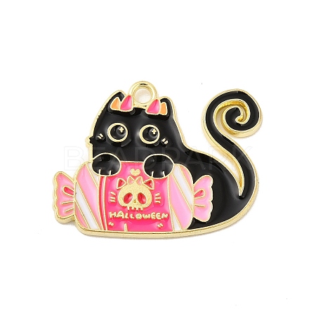 Halloween Theme Alloy Enamel Pendants ENAM-I053-B01-1