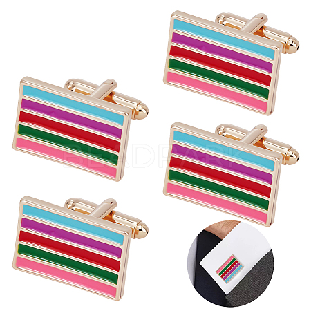2Pairs Alloy Enamel Cufflinks FIND-FG0004-36-1