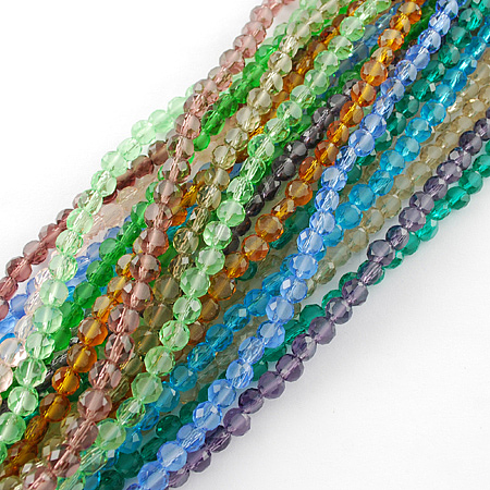 Frosted Glass Bead Strands FGLA-R038-10mm-M1-1