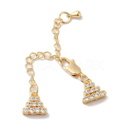 Brass Micro Pave Cubic Zirconia Chain Extender KK-G503-02G-1