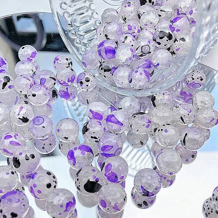Transparent Crackle Glass Beads GLAA-D012-02E-1