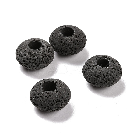 Natural Lava Rock European Beads GGDA007-4A-1