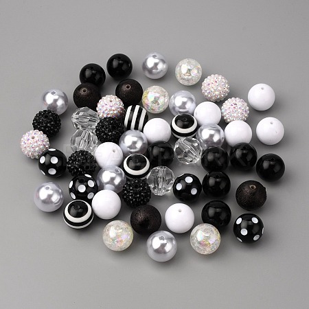 Opaque Acrylic Beads Set MACR-WH0007-68C-1
