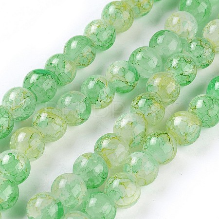 Spray Painted Glass Beads Strands GLAA-A038-D-80-1