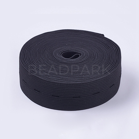 Buttonhole Flat Elastic Rubber Cord/Band EC-WH0007-01A-1