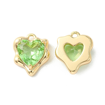 Brass Micro Pave Cubic Zirconia Charms KK-L208-06G-06-1