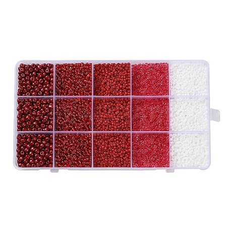 DIY 15 Grids ABS Plastic & Glass Seed Beads Jewelry Making Finding Beads Kits DIY-G119-02B-1