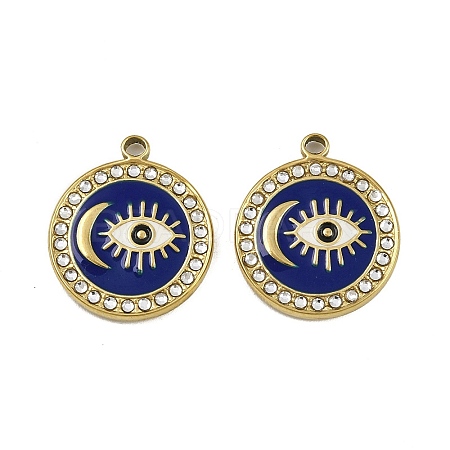 304 Stainless Steel Enamel Pendants STAS-L302-17G-1