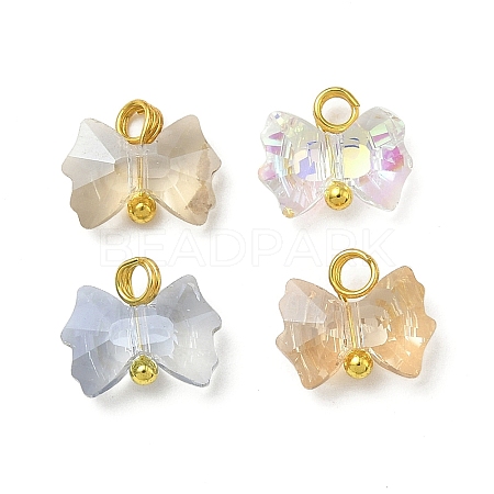 4Pcs 4 Colors Electroplate Glass Charms PALLOY-JF04402-01-1