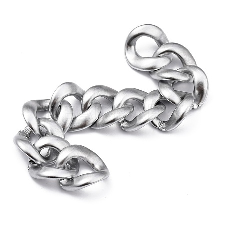 Handmade Spray Painted CCB Plastic Curb Chains AJEW-JB00737-03-1