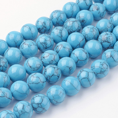Synthetic Turquoise Bead Strands G-G735-13-12mm-1