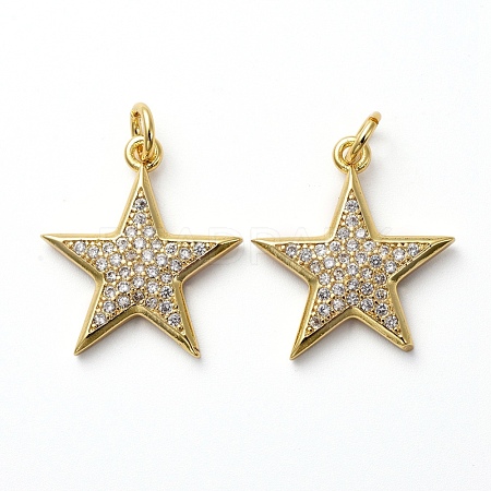 Brass Micro Pave Cubic Zirconia Pendants KK-I658-33A-1