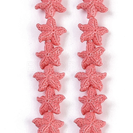 Synthetic Coral Dyed Carved Beads Strands CORA-K009-06A-08-1