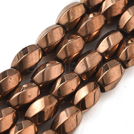 Electroplated Synthetic Magnetic Hematite Beads Strands G-P545-G01-02D-1