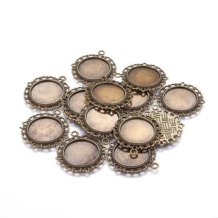 Zinc Alloy Pendant Settings for Cabochon & Rhinestone PALLOY-A15290-AB-FF-1