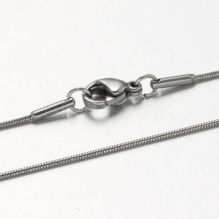 Tarnish Resistant 304 Stainless Steel Snake Chains Necklaces STAS-F094-23P-1