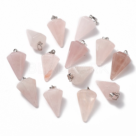 Cone/Spike/Pendulum Natural Rose Quartz Stone Pendants X-G-R278-82-1