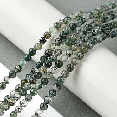 Natural Moss Agate Beads Strands G-K365-C06-01-1