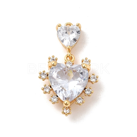 Brass Glass Charms KK-P340-02G-03-1