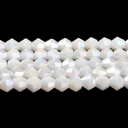 Opaque Solid Color Electroplate Glass Beads Strands LS-EGLA-A039-P4mm-B15-1