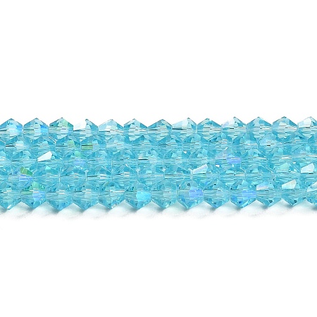Transparent Electroplate Glass Beads Strands GLAA-F029-4mm-D20-1