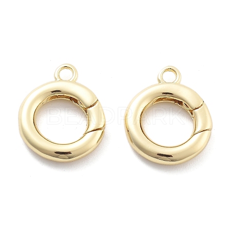 Rack Plating Brass Spring Gate Rings KK-H449-58G-01-NR-1