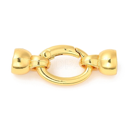 Rack Plating Brass Fold Over Clasps X-KK-Q781-10G-1