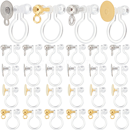 40Pcs 4 Styles Plastic U Type Clip-on Earring Component STAS-SC0007-60-1