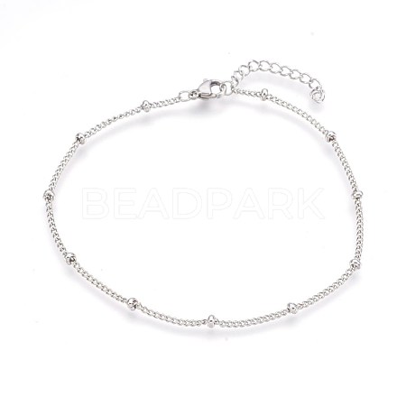 304 Stainless Steel Curb Chain Anklets AJEW-P069-02P-1