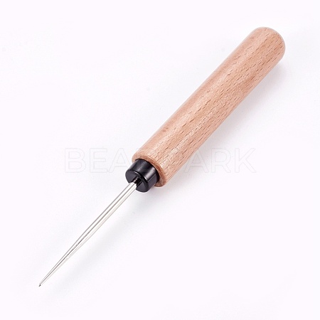 Wooden Awl Pricker Sewing Tool TOOL-WH0117-03A-1