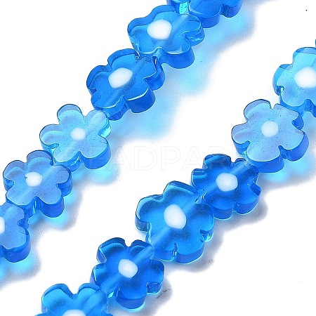 Handmade Millefiori Lampwork Beads Strands LAMP-F035-09R-1