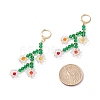 Sparkling Faceted Beaded Flower of Life Dangle Hoop Earrings for Girl Women X1-EJEW-TA00022-3