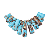 Assembled Bronzite and Synthetic Turquoise Beads Strands G-S326-007-1