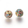 Brass Micro Pave Cubic Zirconia Beads LS-ZIRC-F098-02G-8mm-2