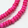Dyed Synthetical Turquoise Rondelle Bead Strand X-G-P083-6mm-84A-1